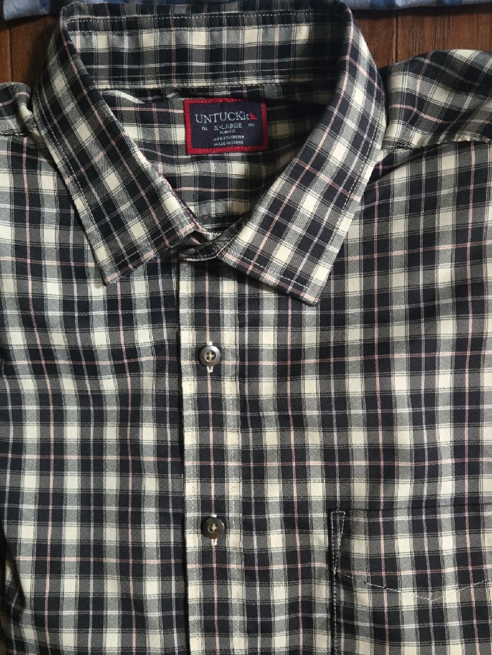 UNTUCKit Men's Button-Down Plaid & Solid Shirt Bundle - Blue, Brown, Black, Pink - Picture 2 of 9